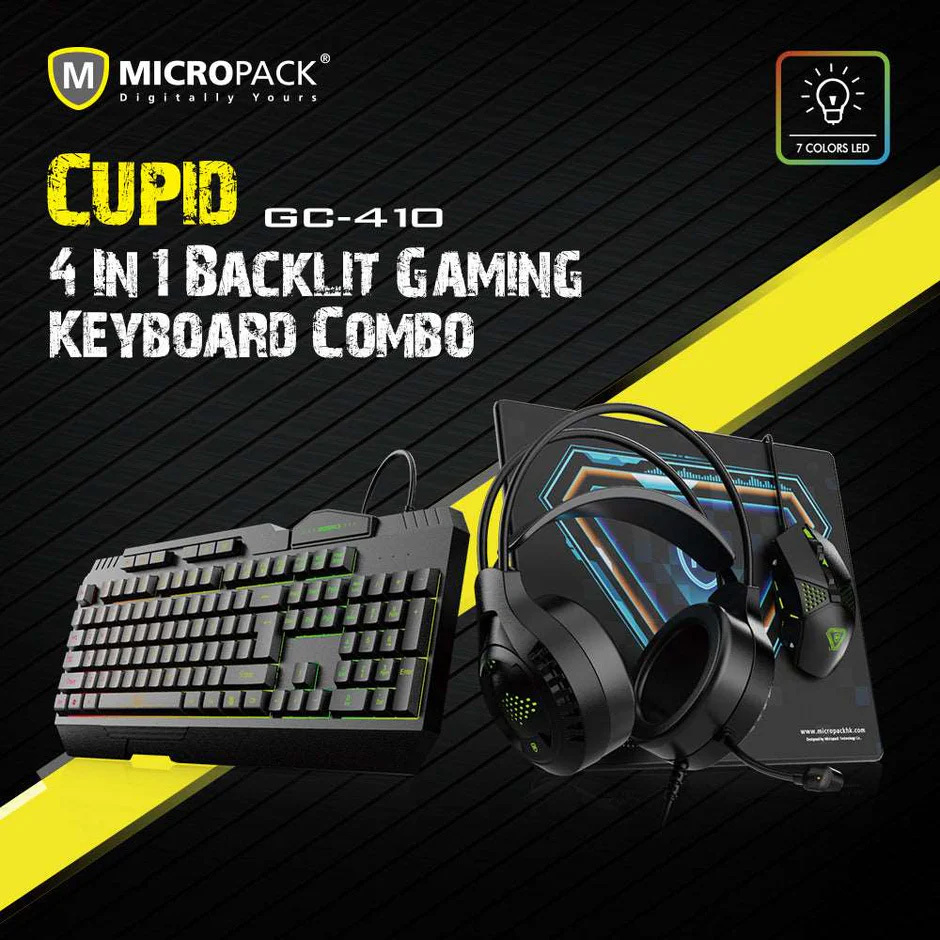Micropack 4 In 1 Wired Rainbow Gaming Keyboard and Mouse Combo GC-410