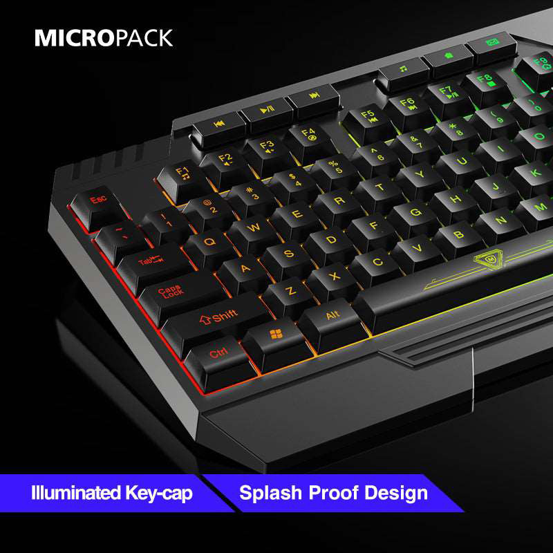 Micropack 4 In 1 Wired Rainbow Gaming Keyboard and Mouse Combo GC-410