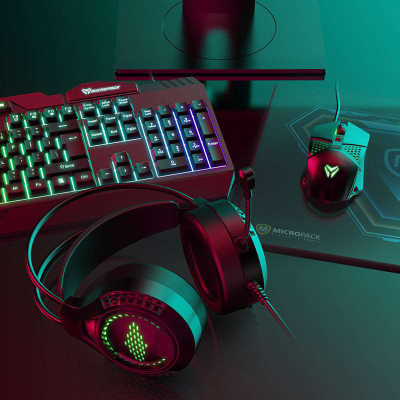 Micropack 4 In 1 Wired Rainbow Gaming Keyboard and Mouse Combo GC-410