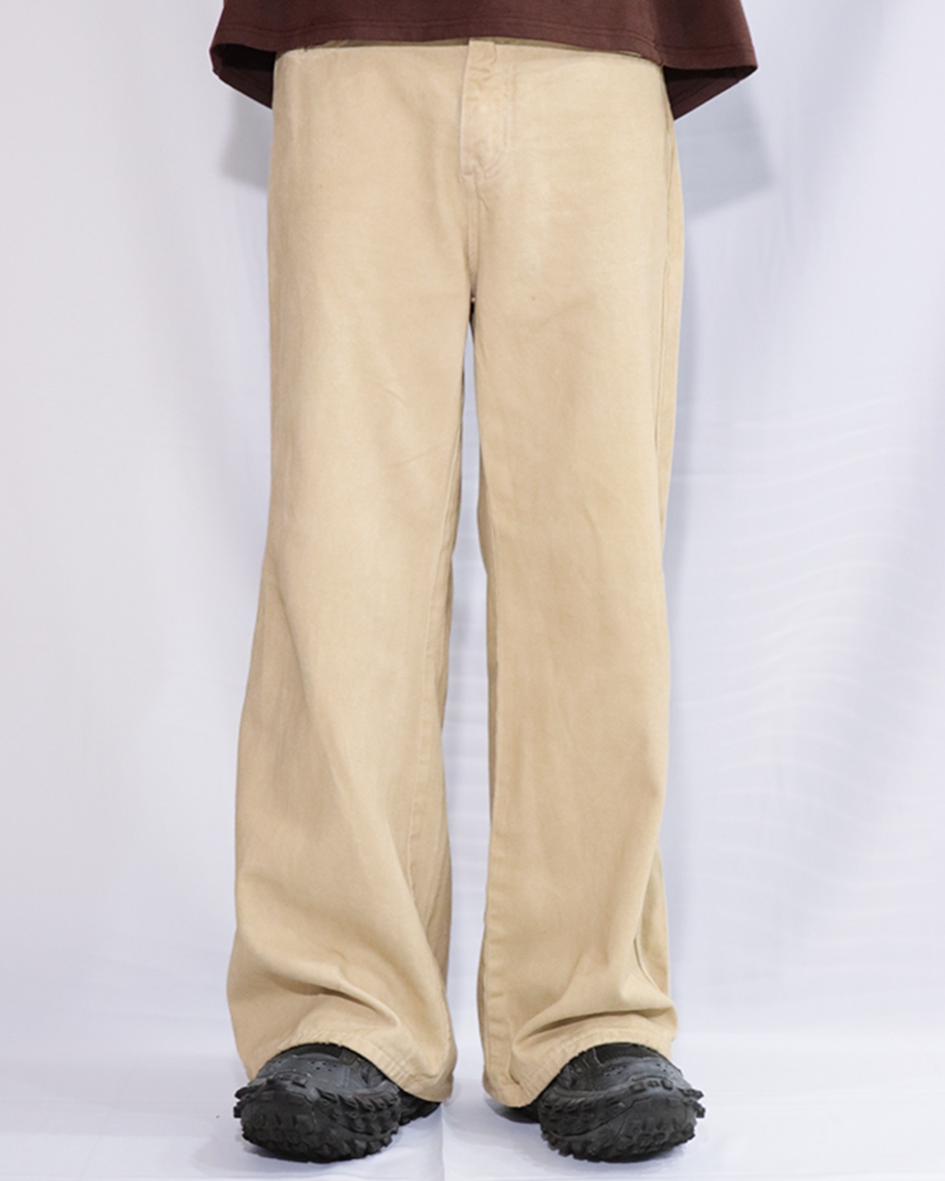 LiSenZ Chalk Faded Denim 卡其 微喇叭 丹寧 長褲