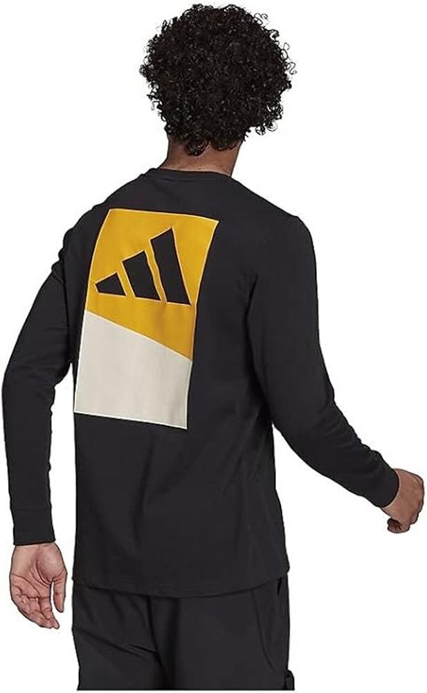 ADIDAS 長袖 GRAPHIC TEE 黑色 薄長T 上衣 男 GU3635