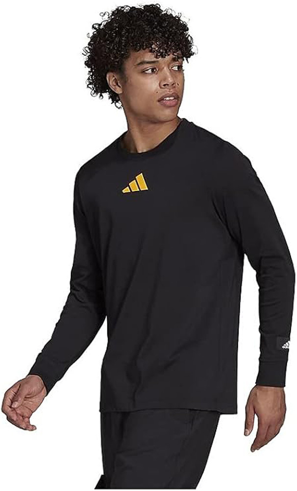 ADIDAS 長袖 GRAPHIC TEE 黑色 薄長T 上衣 男 GU3635