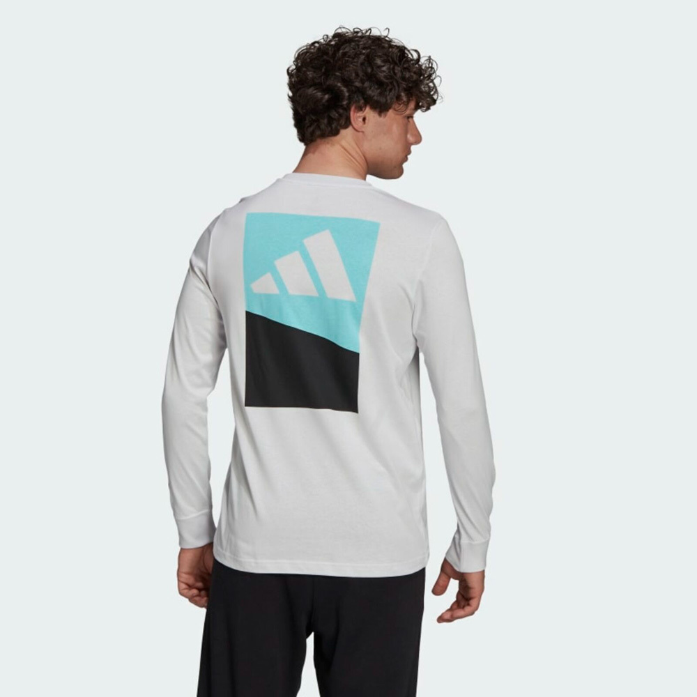 ADIDAS 長袖 GRAPHIC TEE 白色 薄長T 上衣 男 GU3636