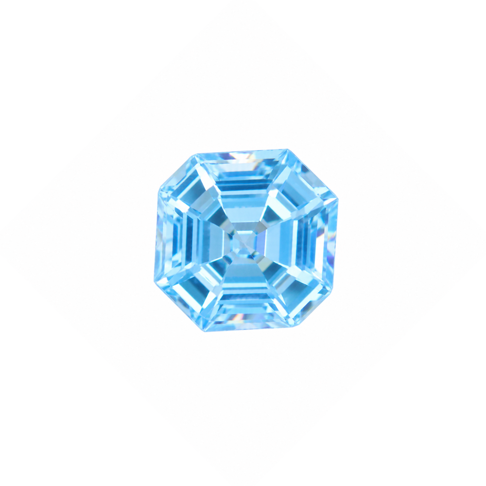 天然天空藍托帕裸石｜10x10mm｜4.9-5 克拉
