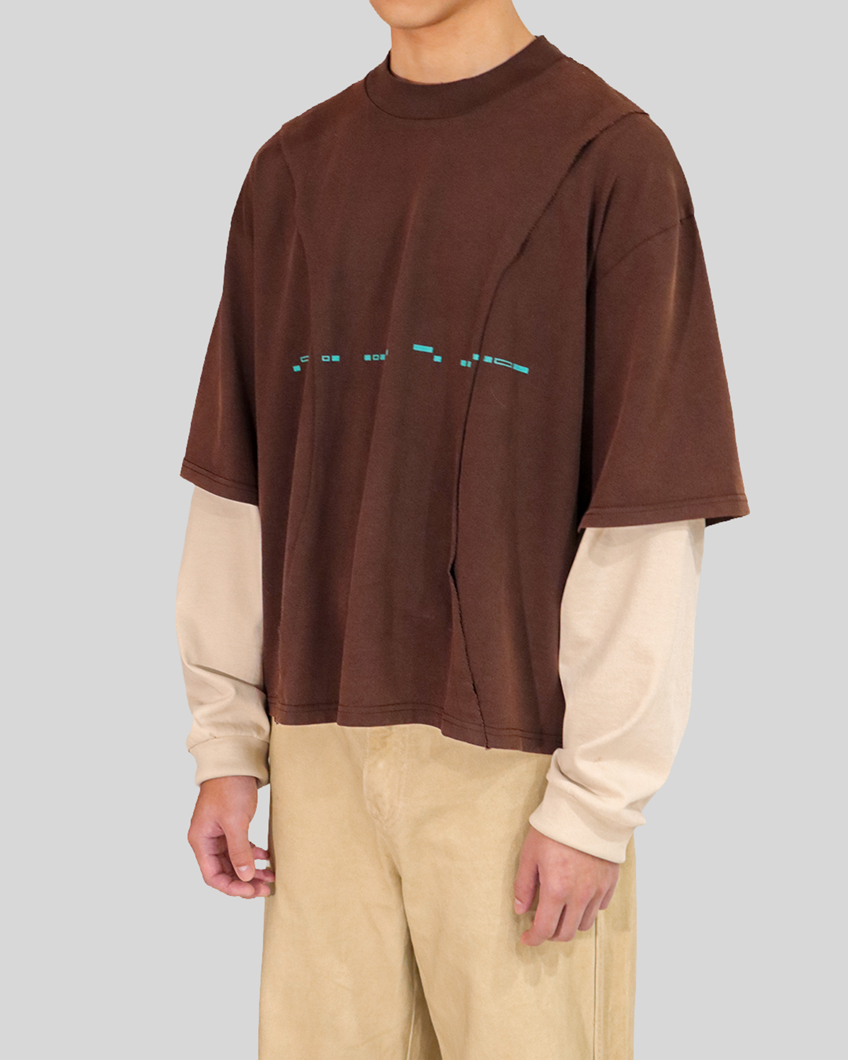 LiSenZ Morse Faux-Layered LS T-Shirt 水洗 假兩件 不收邊 薄長袖