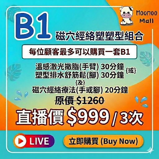 B1 I Beaute 磁穴經絡塑型组合［ 一套3次 ］