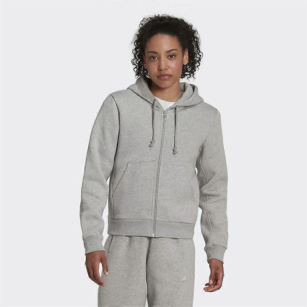 ADIDAS 外套 W ALL SZN FZ HD 全灰 基本款 連帽外套 女 HJ8010