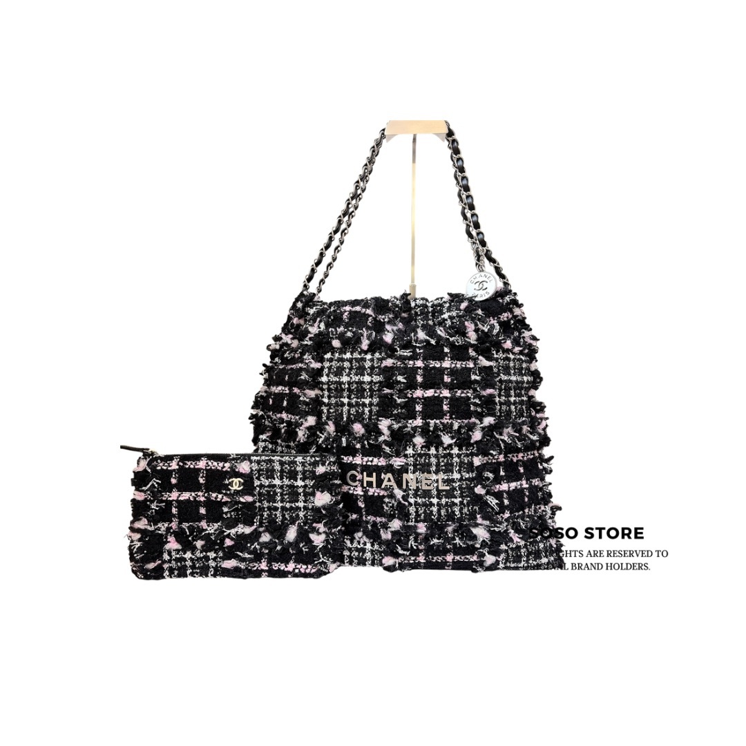 Chanel 22 Bag - Black and Pink / SHW