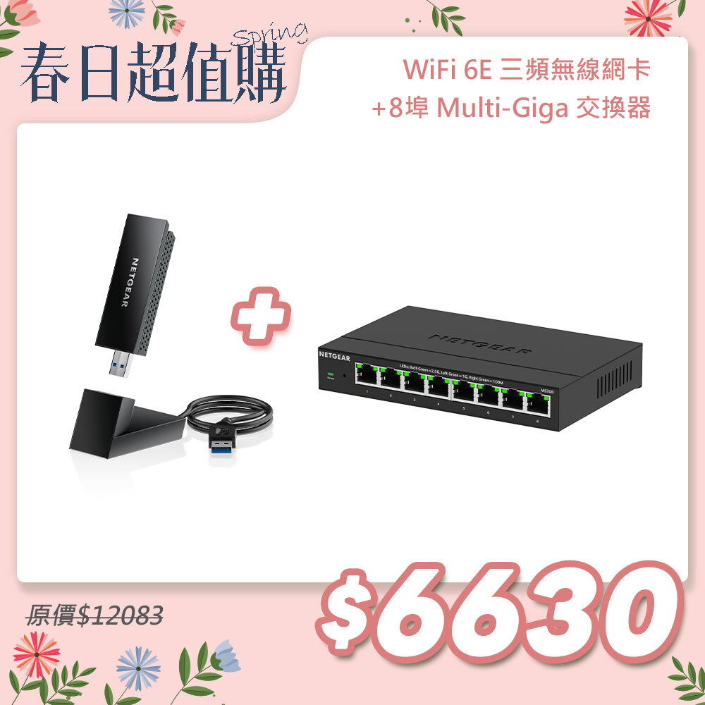 NETGEAR 無網管 Multi-Giga 交換器 MS308