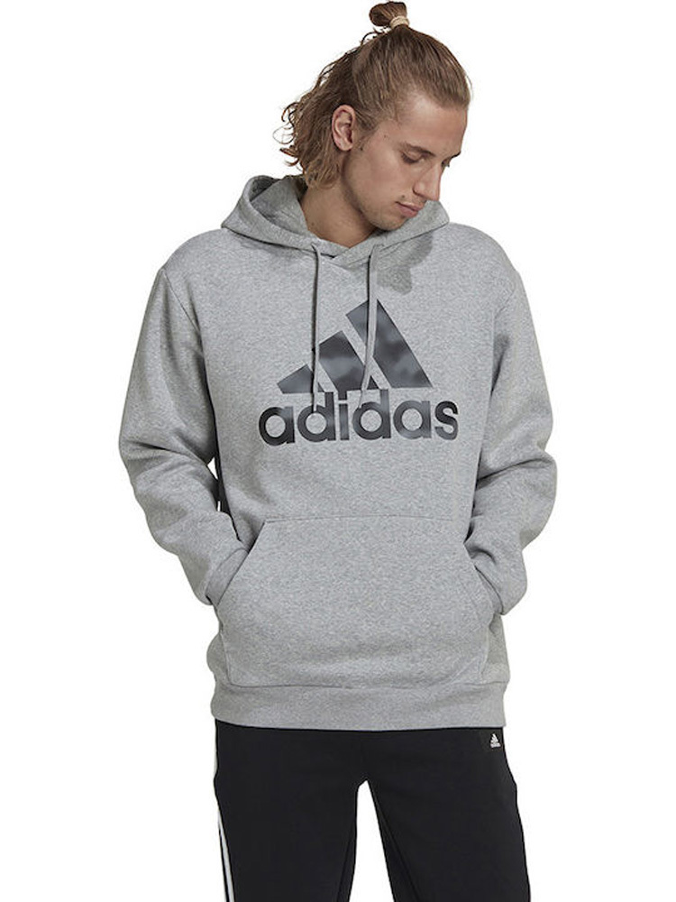 ADIDAS 帽T ESSENTIALS 灰色 LOGO 經典 長袖 男 HL6927