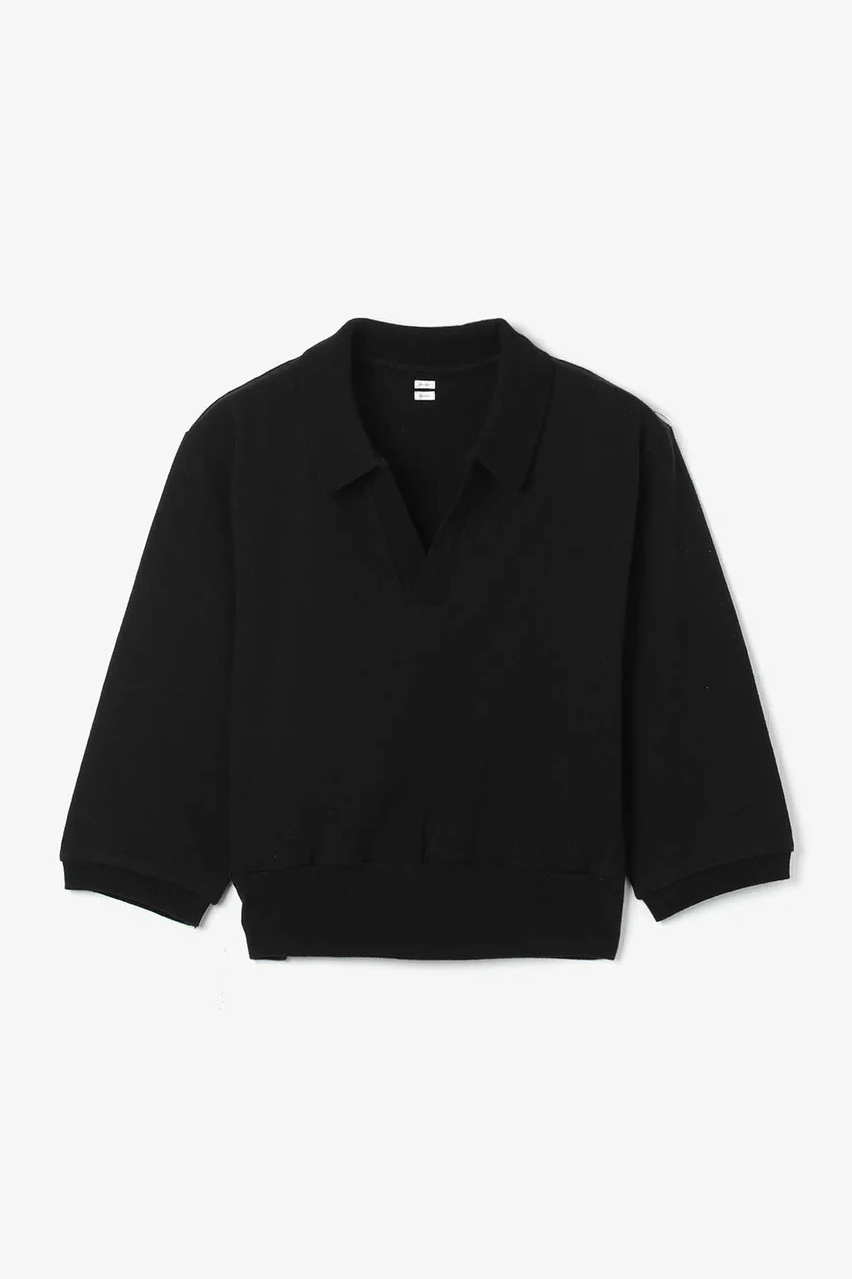 BLURHMS CO/SILK NEP SKIPPER CROPPED SLEEVE (2COL)