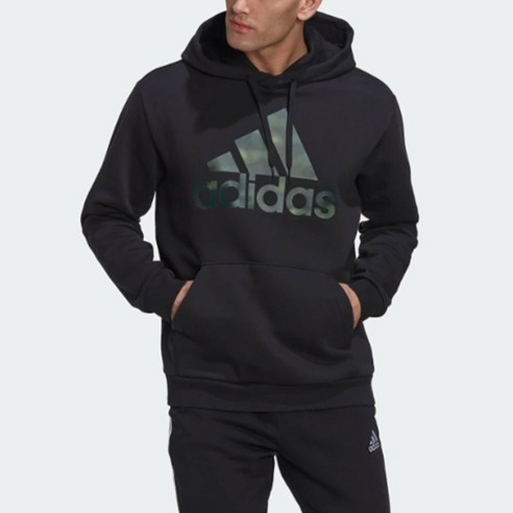 ADIDAS 帽T ESSENTIALS 黑色 LOGO 經典 長袖 男 HL6933