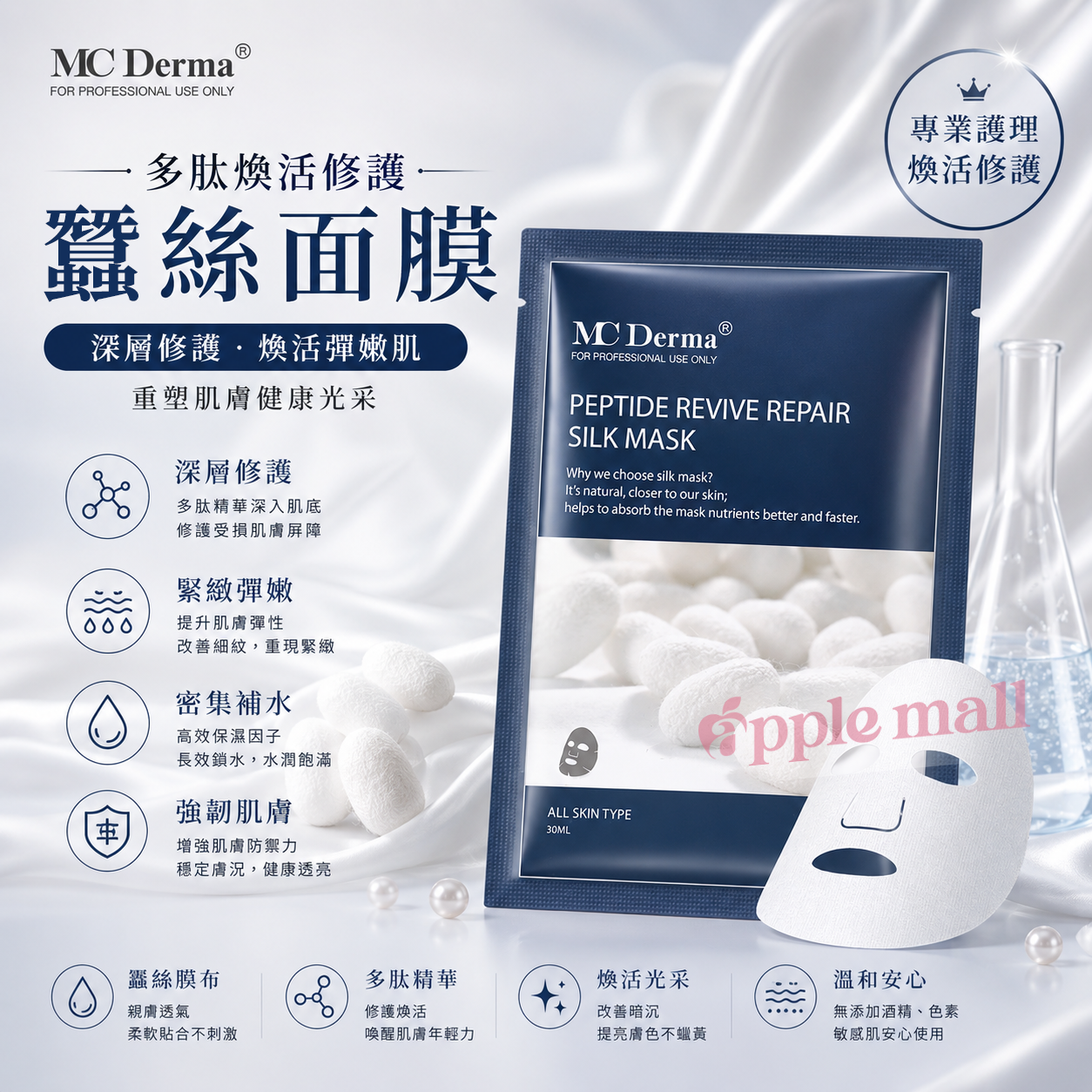 MC Derma -  多肽煥活修護蠶絲面膜