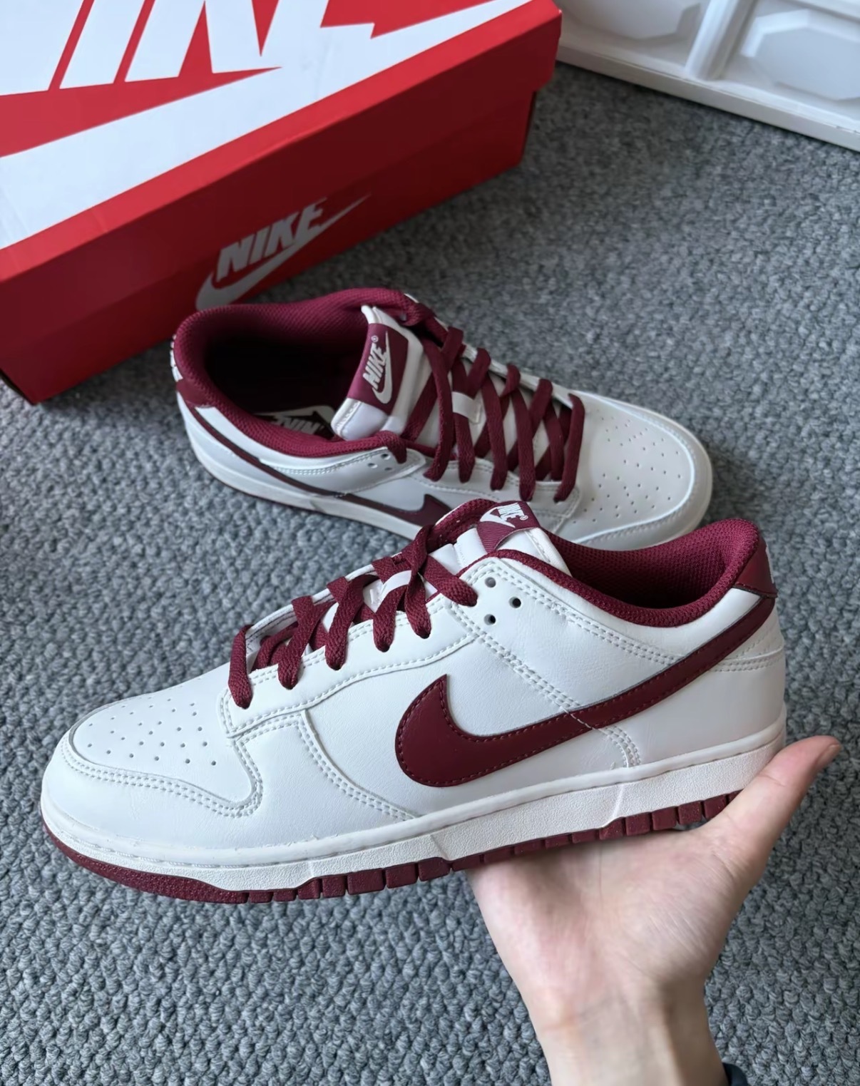 男鞋 NIKE DUNK LOW RETRO 'Phantom Team Red' 白紅 低筒 復古 休閒鞋【HF5441-008】
