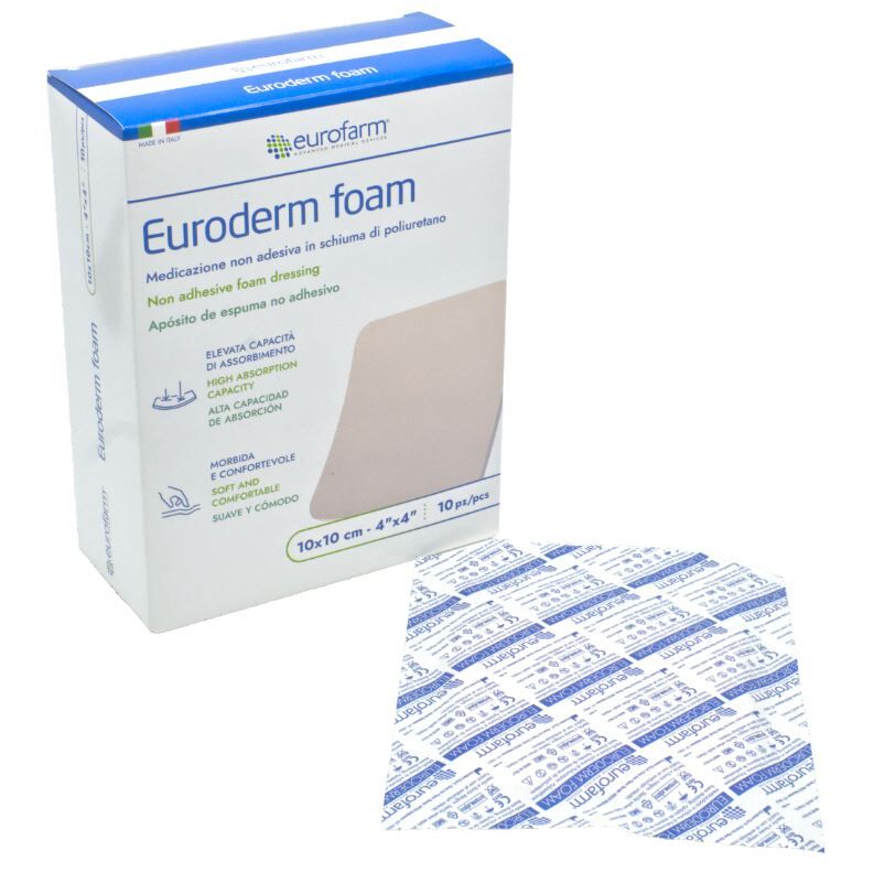 EURODERM® Foam 10x10cm (non-adhesive foam dressing) (1pc)