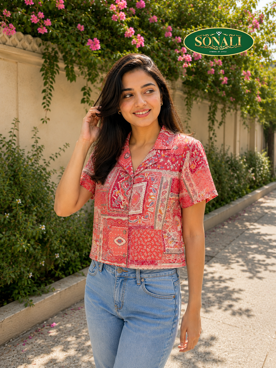 Sonali's Premier Quality Women’s Paisley Print Crop Shirt / Short Top (Style & Color refer Images)