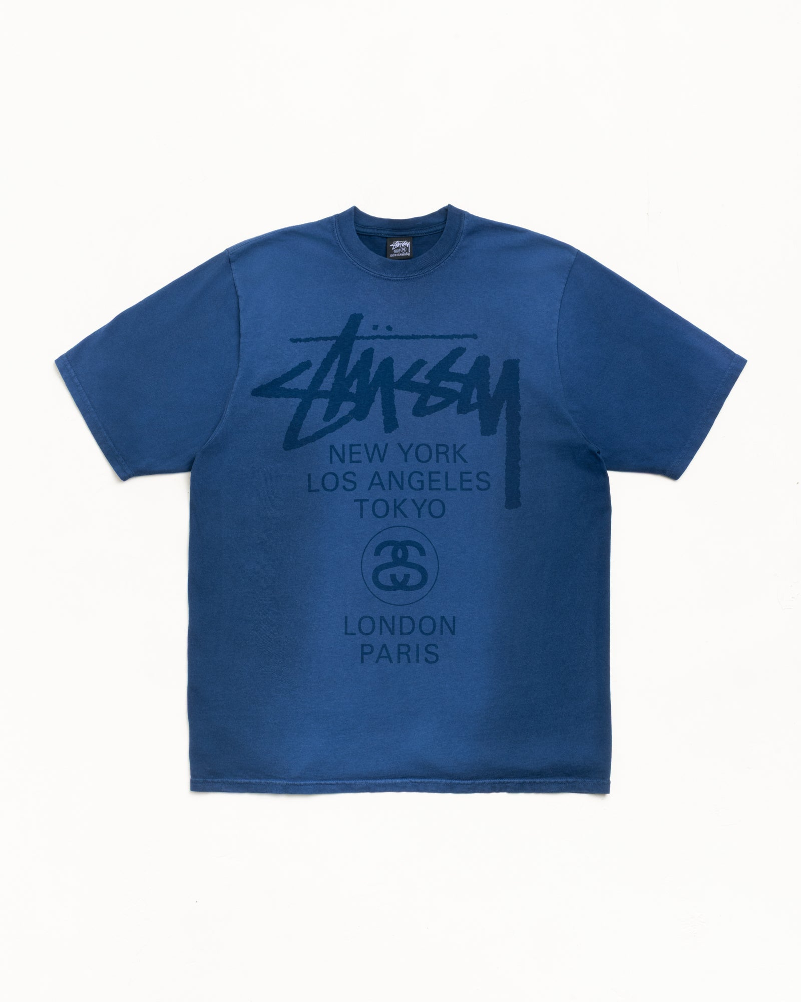 STUSSY WORLD TOUR TEE Sun Faded Navy