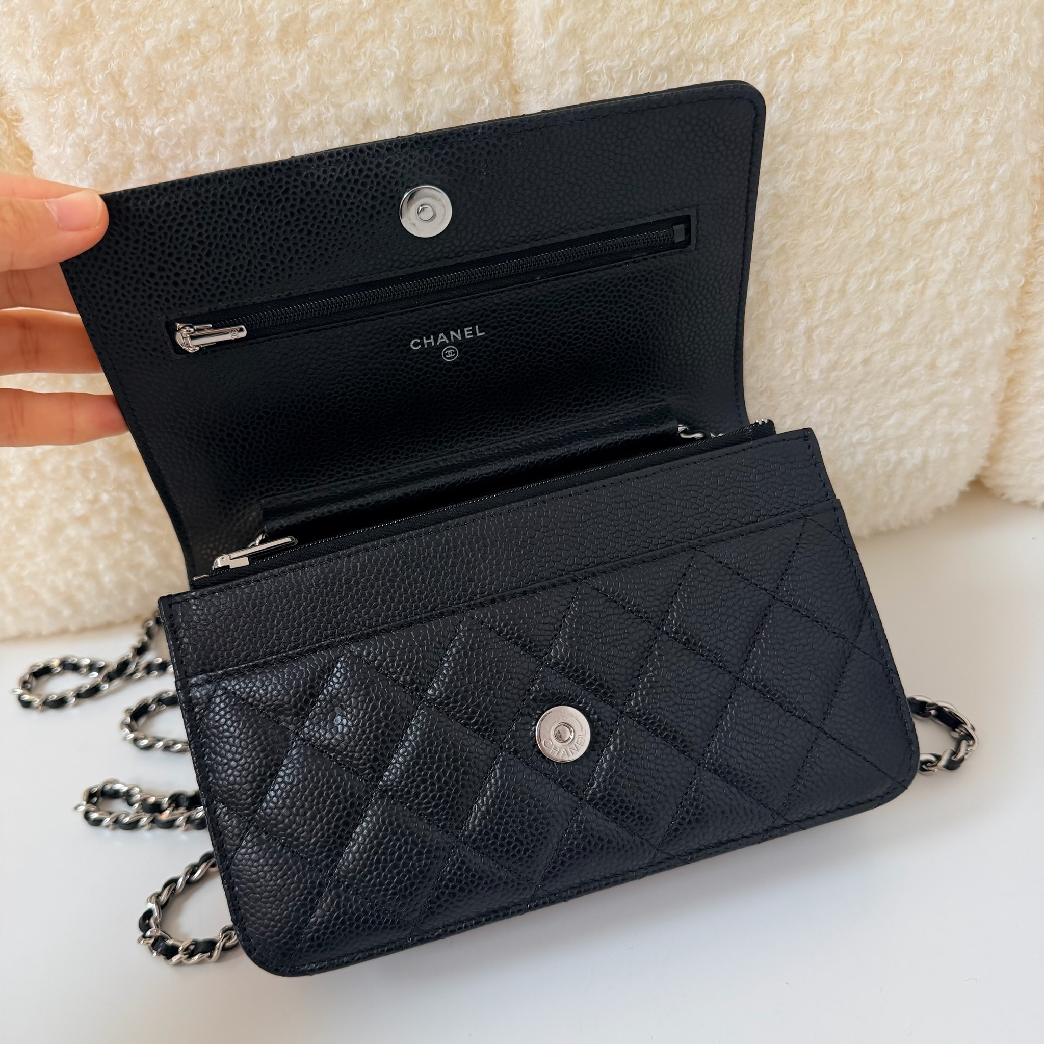 Chanel Classic Wallet on Chain- Black / SHW