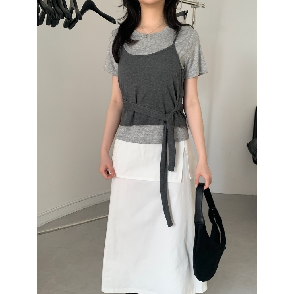 A10 日日好穿天絲涼感tee+綁帶背心 #9969