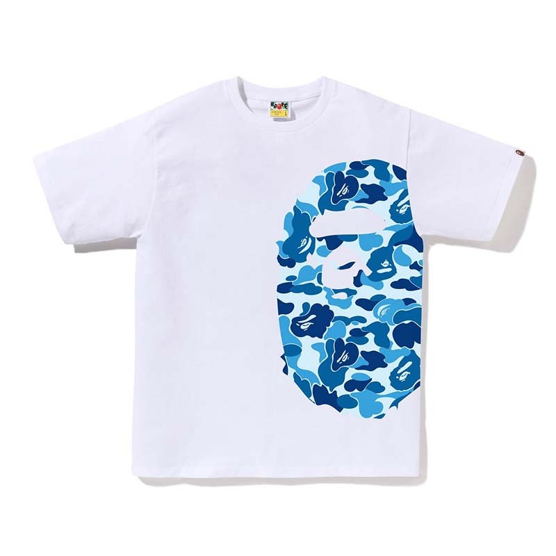 BAPE ABC Camo Side Big Ape Head Tee 猿人 藍迷彩 短袖 白色 RAY-51 [台灣現貨]