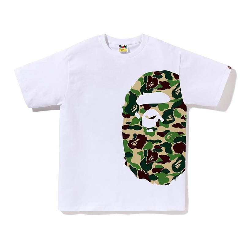 BAPE ABC Camo Side Big Ape Head Tee 猿人 綠迷彩 短袖 白色 RAY-52 [台灣現貨]