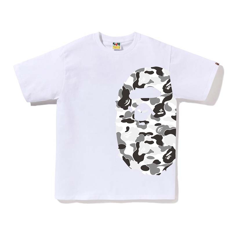 BAPE ABC Camo Side Big Ape Head Tee 猿人 灰迷彩 短袖 白色 RAY-58 [台灣現貨]