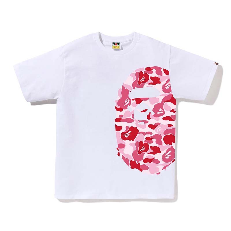 BAPE ABC Camo Side Big Ape Head Tee 猿人 粉迷彩 短袖 白色 RAY-67 [台灣現貨]