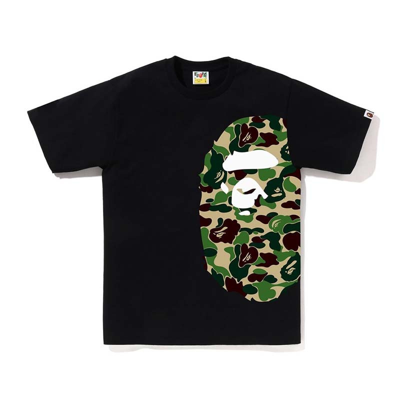 BAPE ABC Camo Side Big Ape Head Tee 猿人 綠迷彩 短袖 黑色 RAY-53 [台灣現貨]