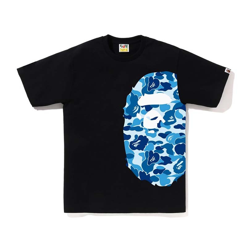 BAPE ABC Camo Side Big Ape Head Tee 猿人 藍迷彩 短袖 黑色 RAY-63 [台灣現貨]