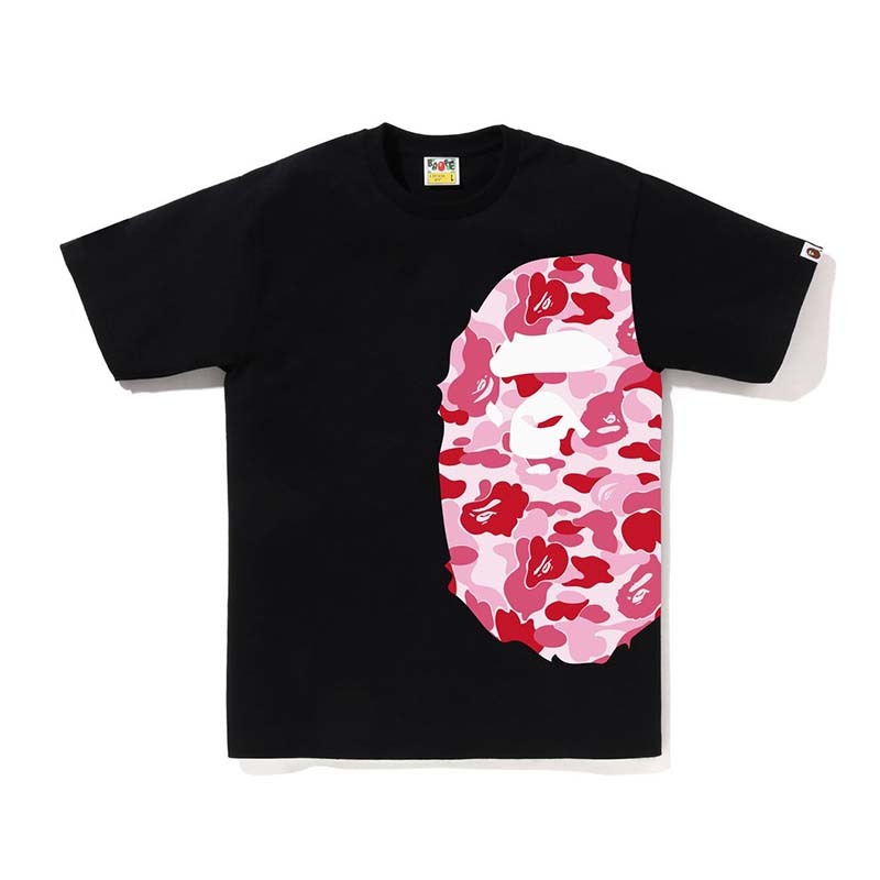 BAPE ABC Camo Side Big Ape Head Tee 猿人 粉迷彩 短袖 黑色 RAY-68 [台灣現貨]