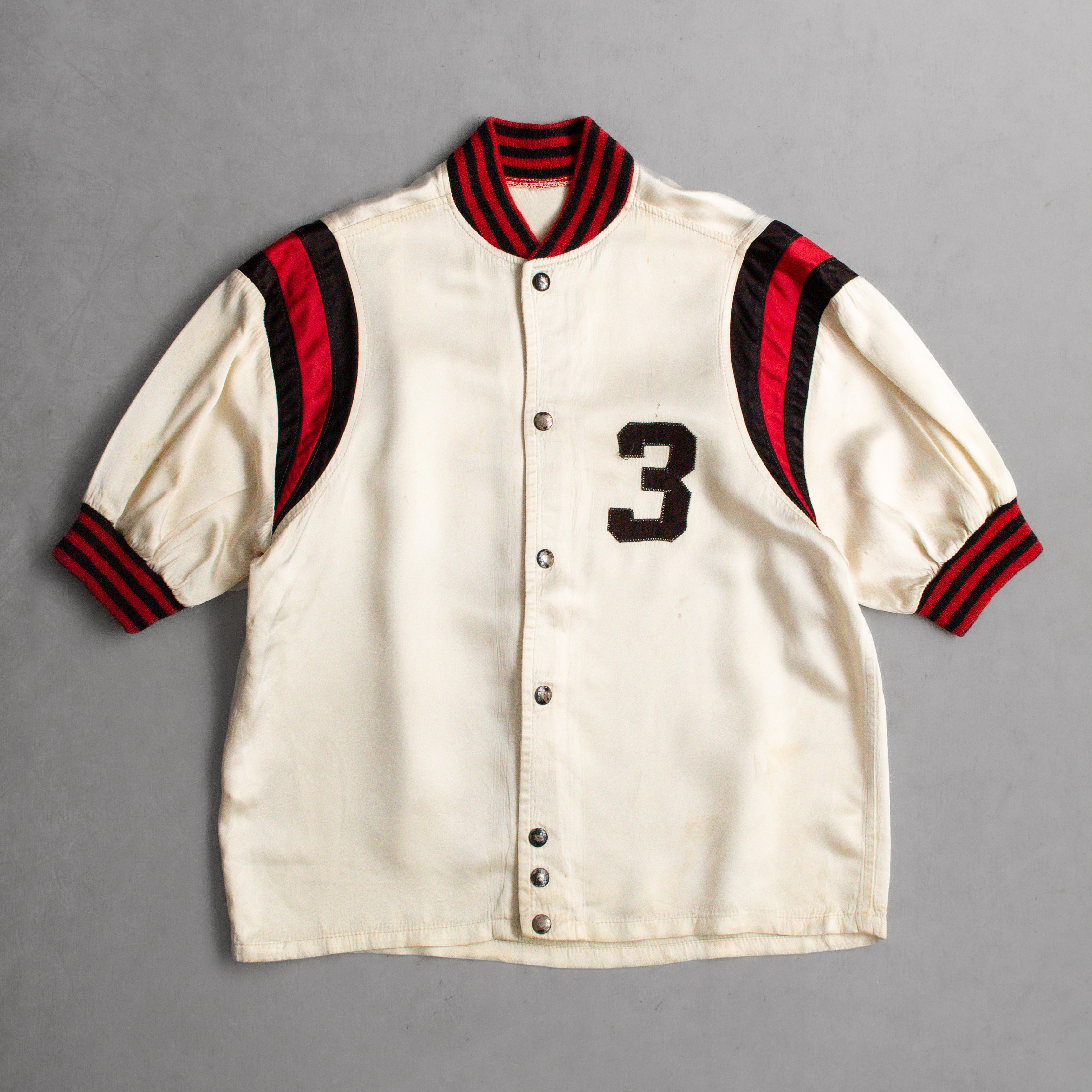 VINTAGE RAYON ATHLETIC JERSEY 美國 白色 滾邊 嫘縈 短袖 運動服