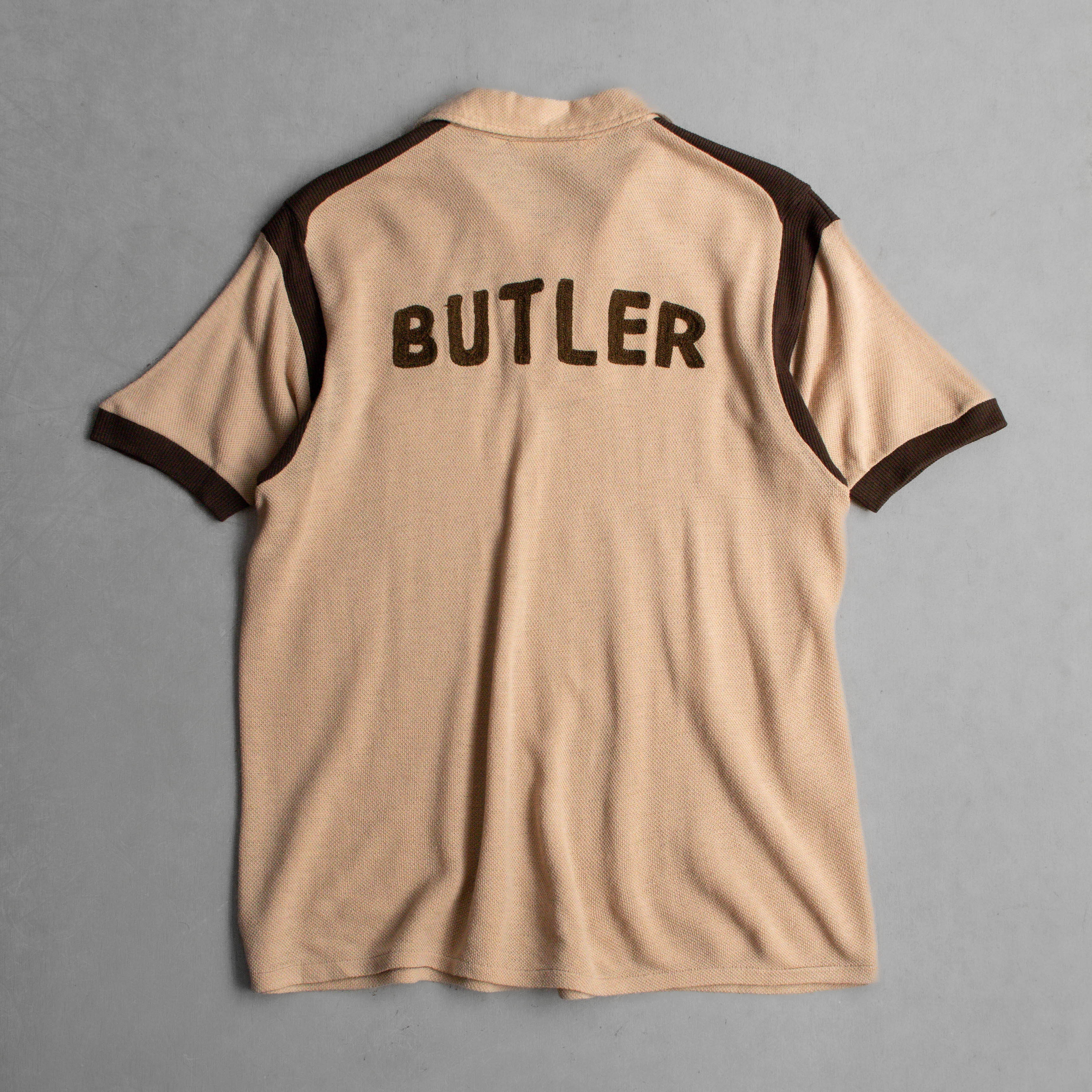 HILTON KNIT BOWLING SHIRT 美國 卡其 滾邊 保齡球 針織 短袖 套頭衫
