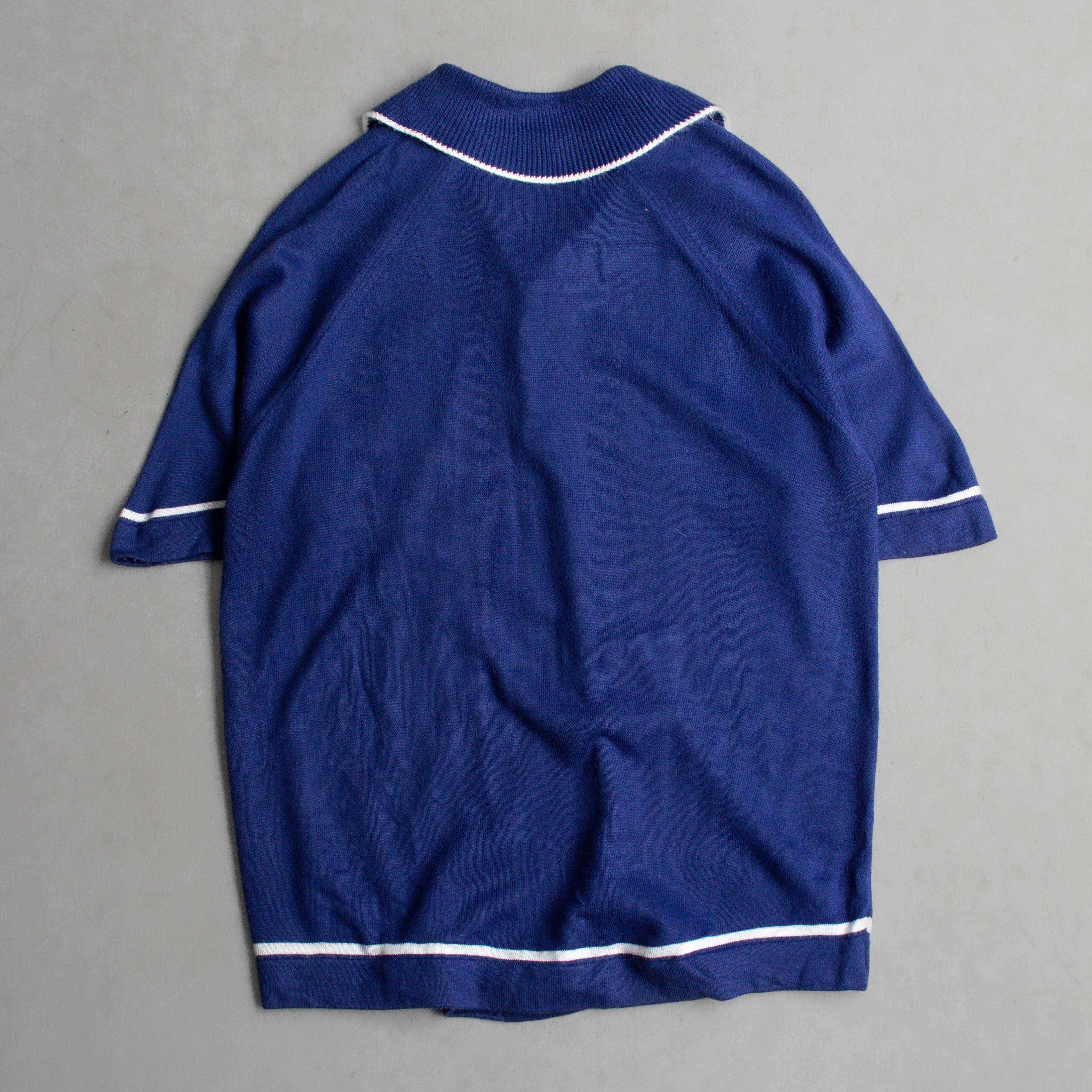 MCGREGOR KNIT POLO SHIRT 美國製 深藍 滾邊 針織 箭領 短袖 套頭衫
