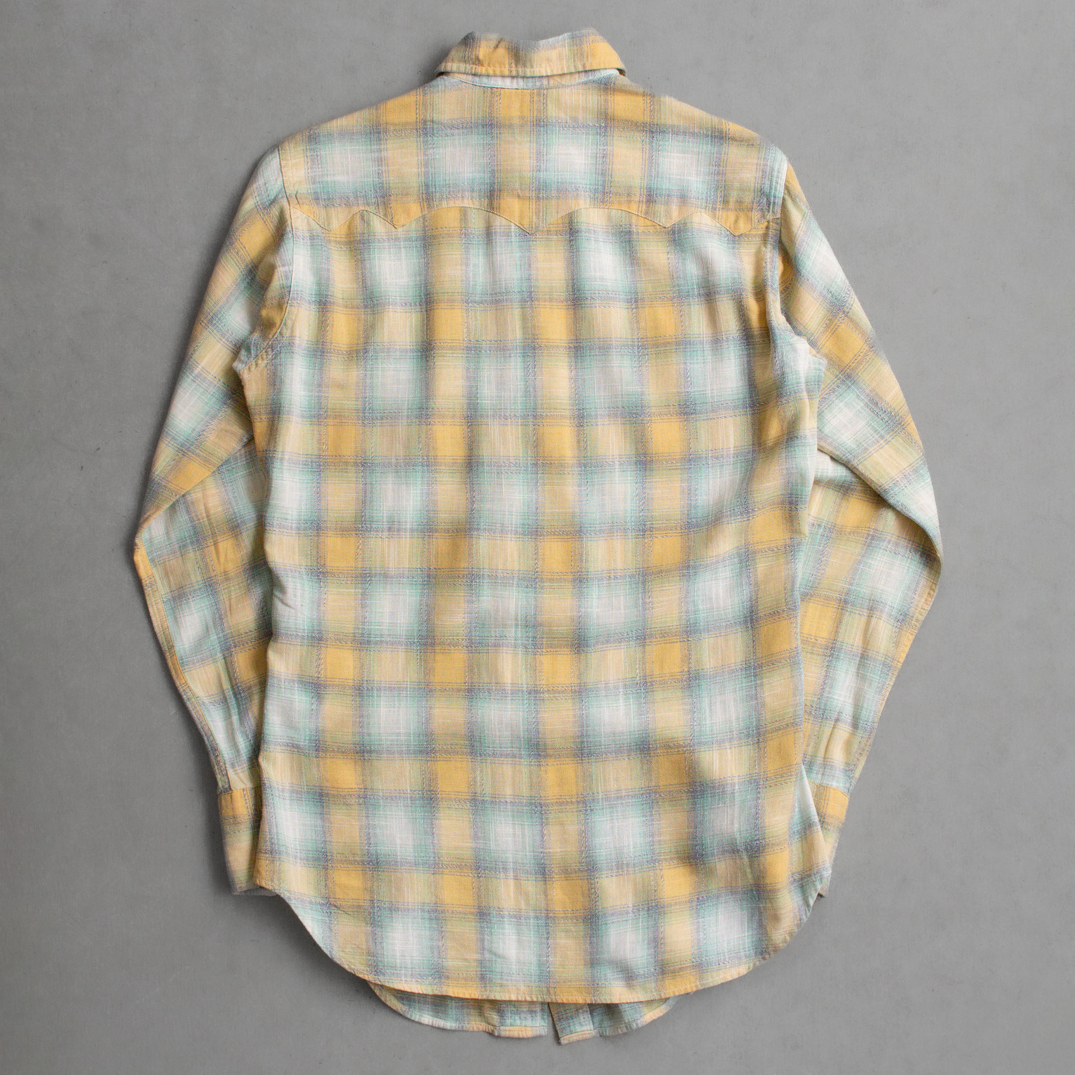 50-60S LEVIS WESTERN PLAID SHIRT 美國製 黃藍 格紋 西部 長袖 襯衫