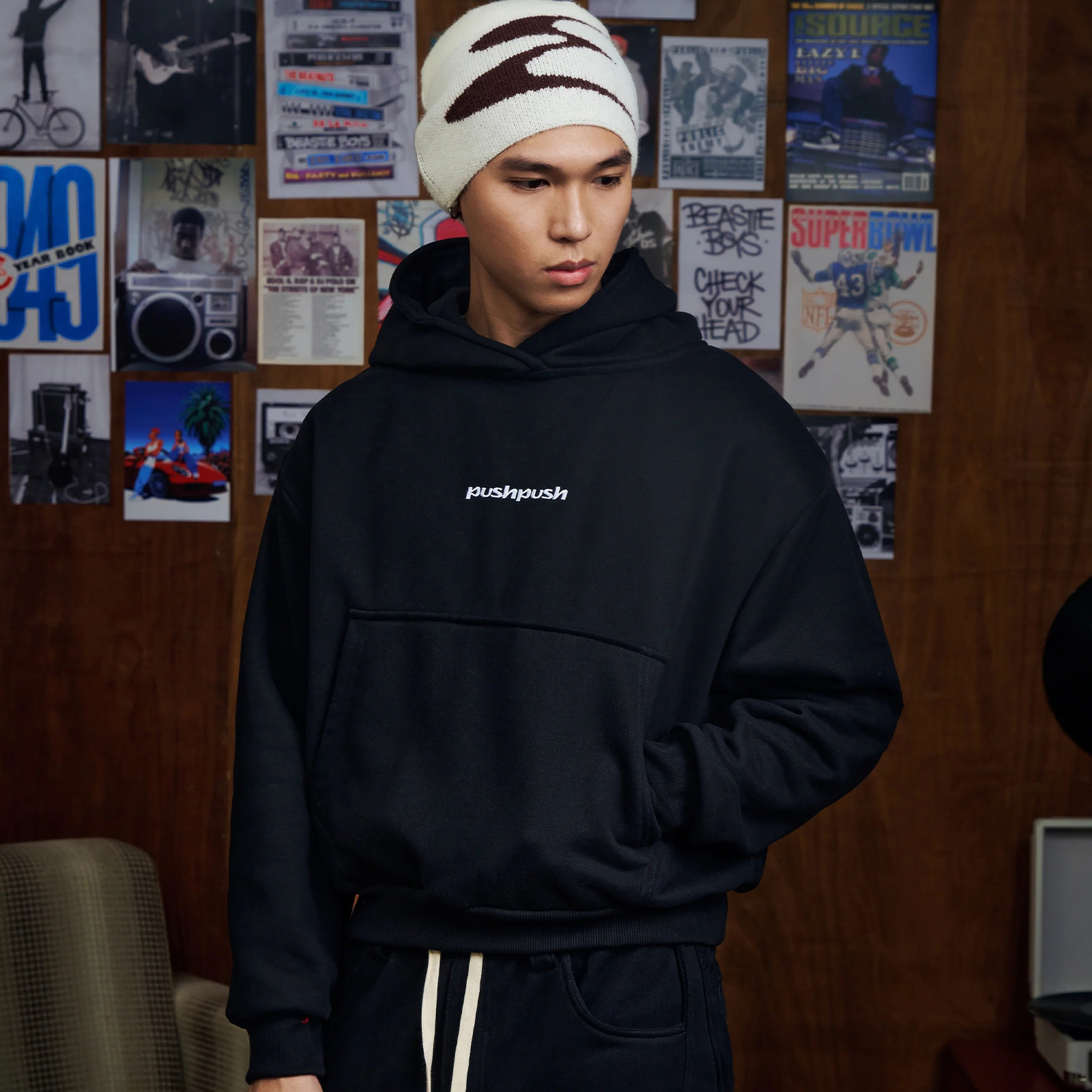 PUSH PUSH PP CORE HOODIE 刺繡 LOGO 帽Tee 連帽上衣