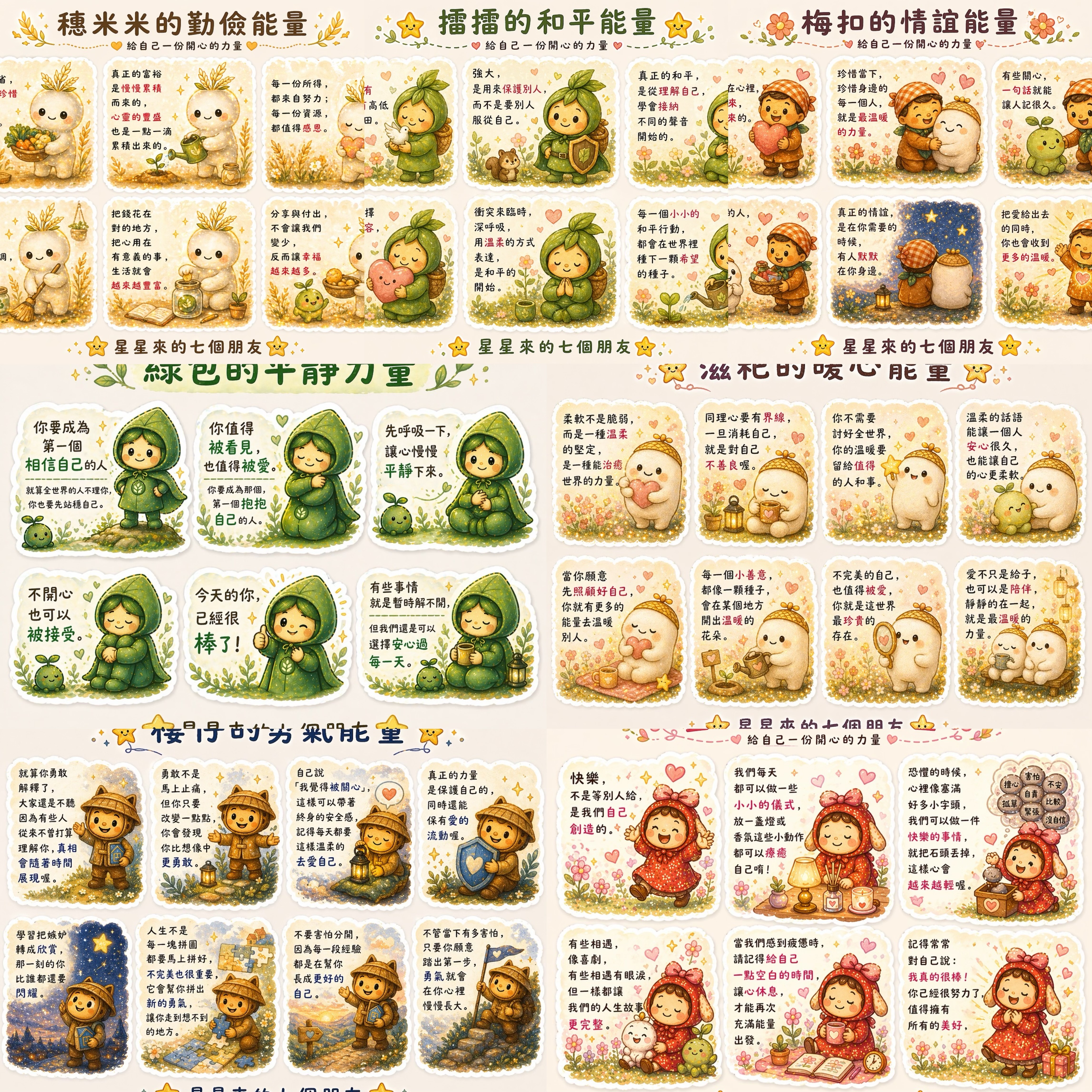 『童話黏土』文創商品-客家七寶 能量智慧語貼紙