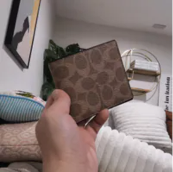 [S] COACH QB/TAN/BLACK CY394 ID BILLFOLD SIGNATURE WALLET, 196395665471 (SCO1241)