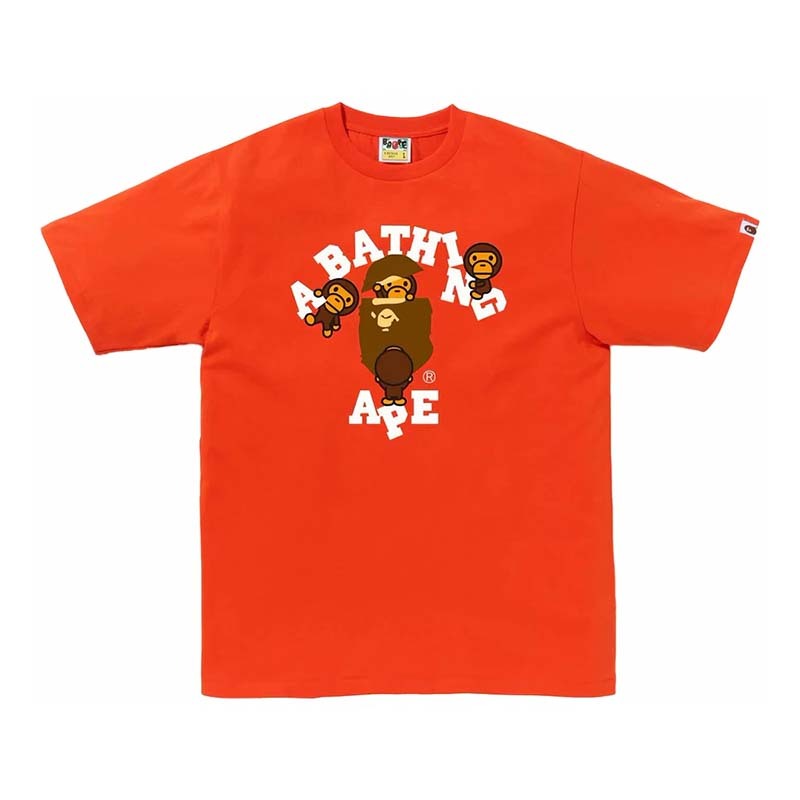 BAPE College Milo Tee 猿人 字母 短袖 橘色 RAY-65 [台灣現貨]