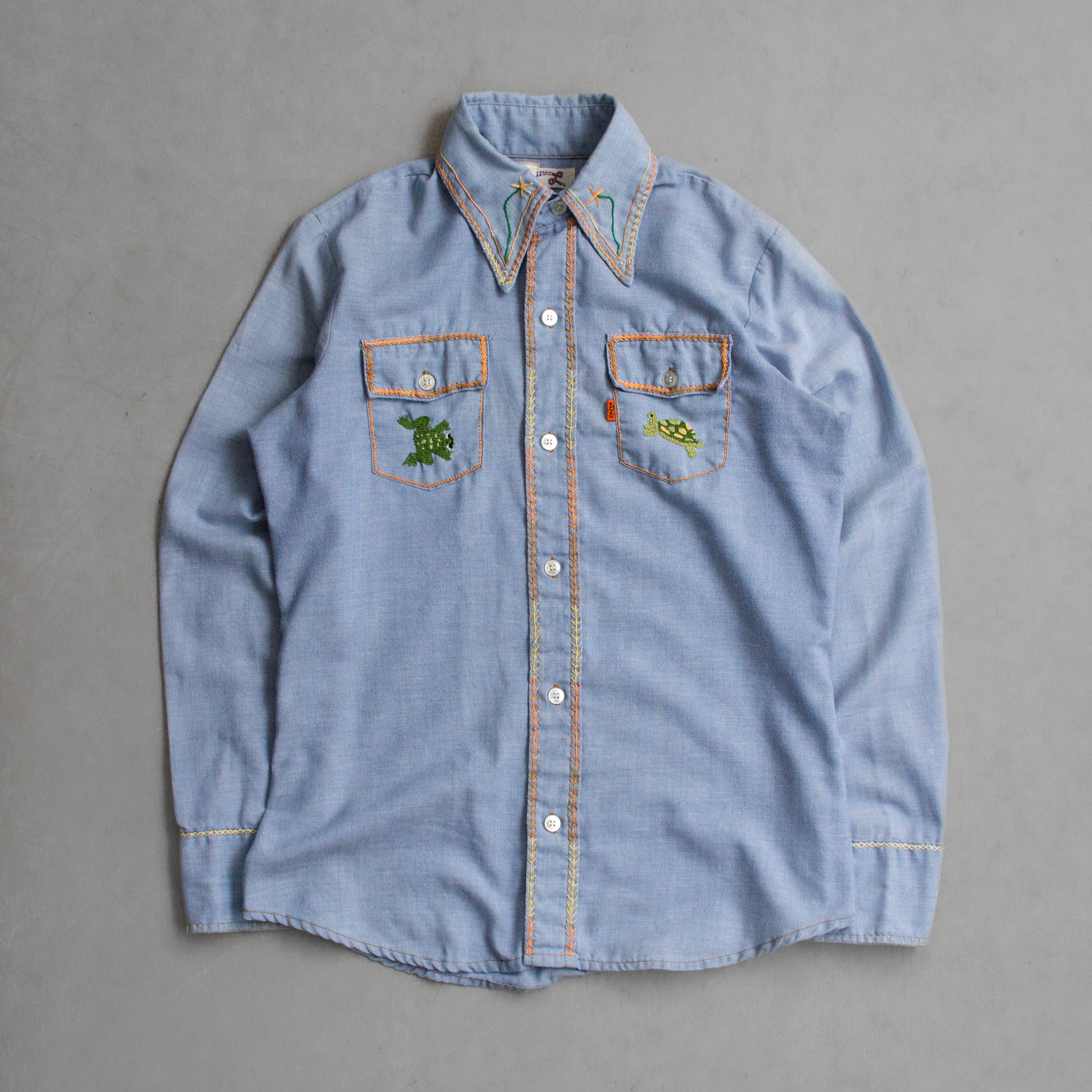 LEVIS EMBROIDERY CHAMBRAY SHIRT 美國 刺繡 青年布 長袖 襯衫