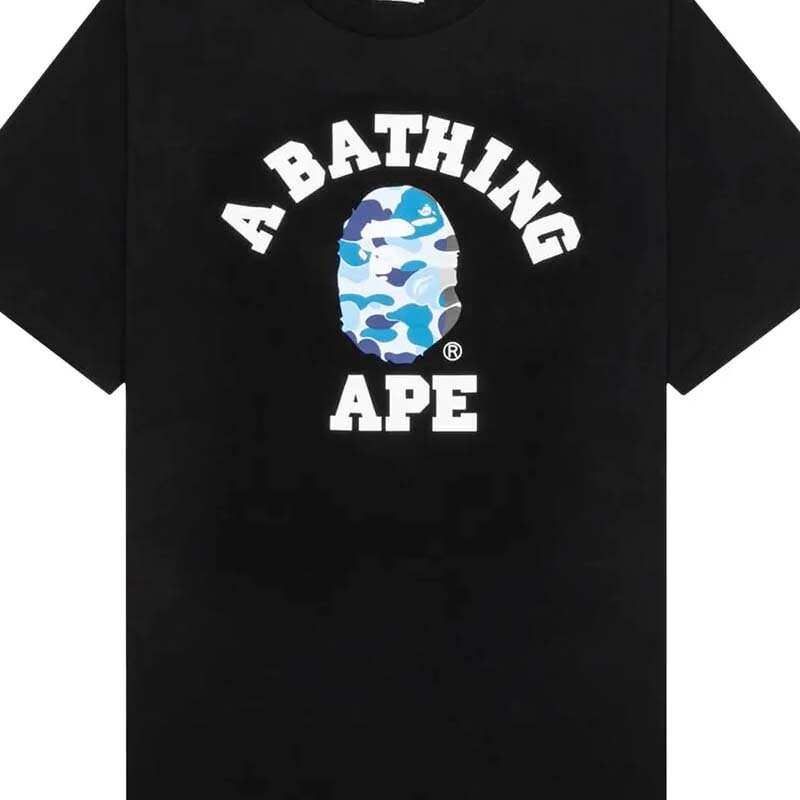BAPE ABC Camo College Tee 猿人 大學字體 藍迷彩 短袖 黑色 RAY-56 [台灣現貨]
