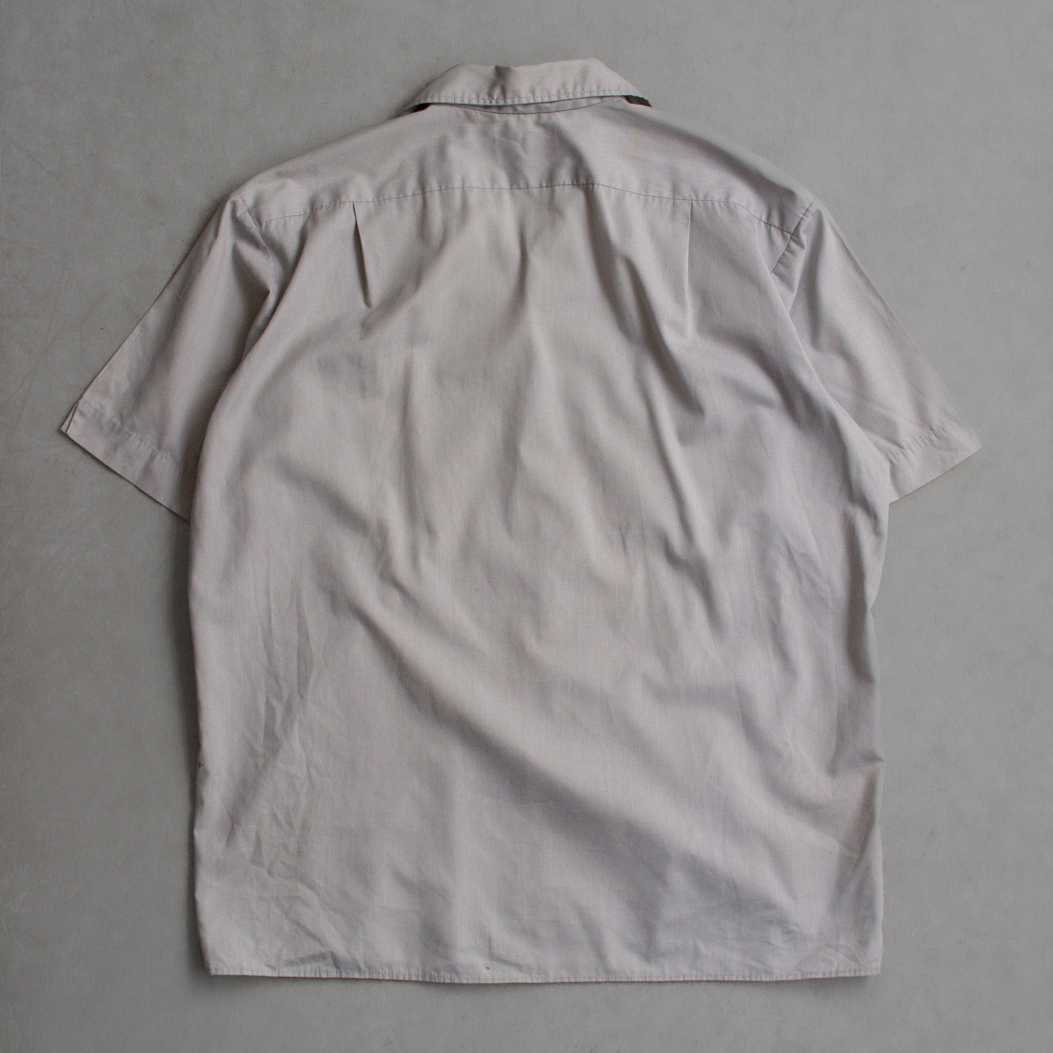 60-70S TOWNCRAFT OPEN COLLAR SHIRT 美國 灰色 素面 開領 短袖 襯衫