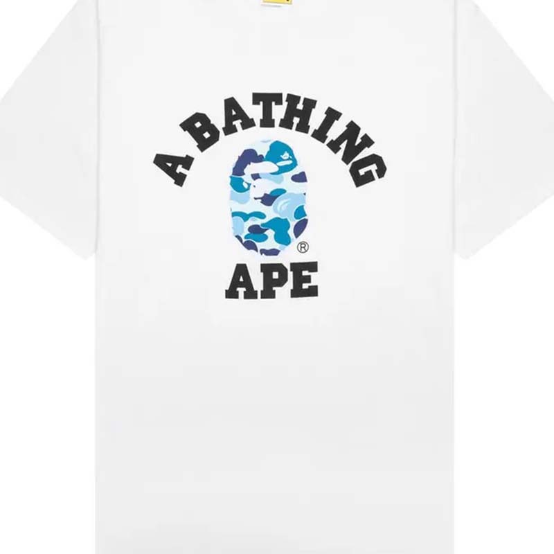 BAPE ABC Camo College Tee 猿人 大學字體 藍迷彩 短袖 白色 RAY-61 [台灣現貨]