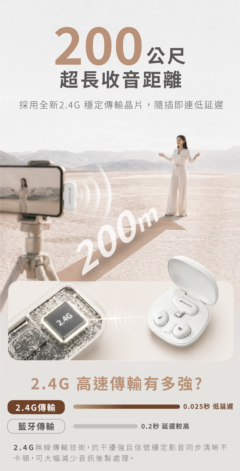 200公尺超長收音距離