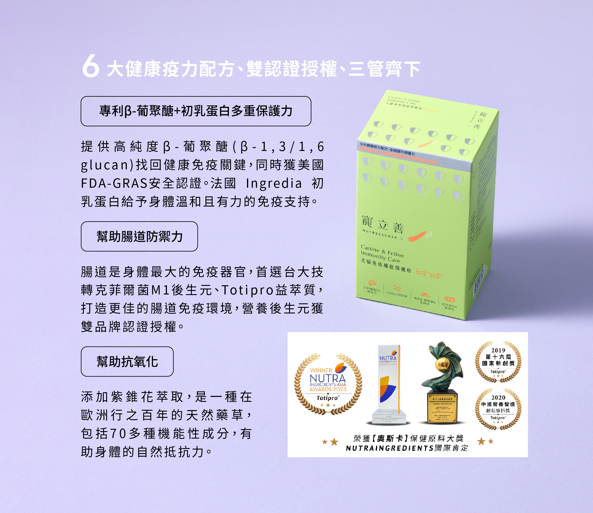 寵物免疫力保健配方｜M1後生元與Wellmune®專利防護成分介紹