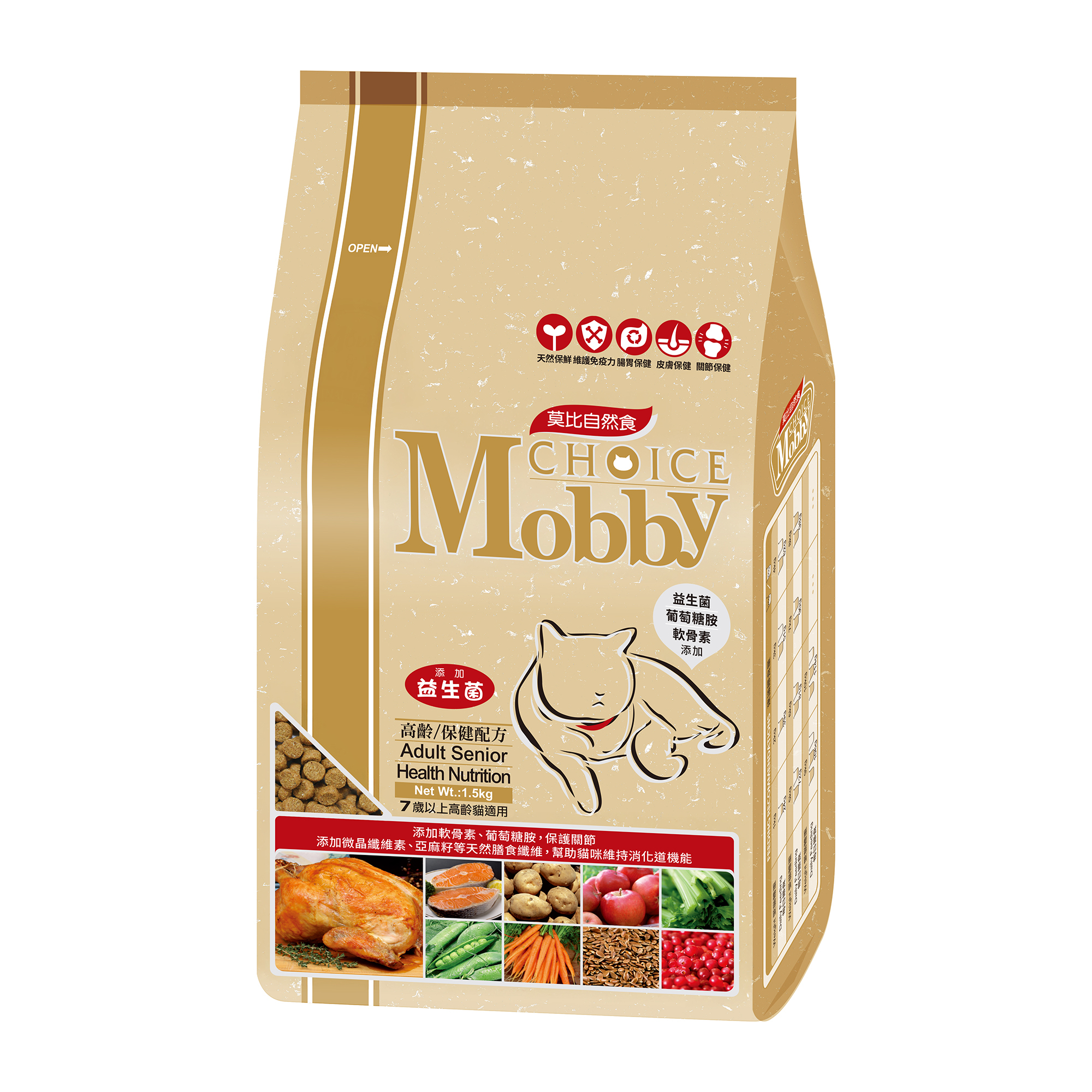 雞肉米高齡成貓保健配方｜莫比自然食 Mobby Choice