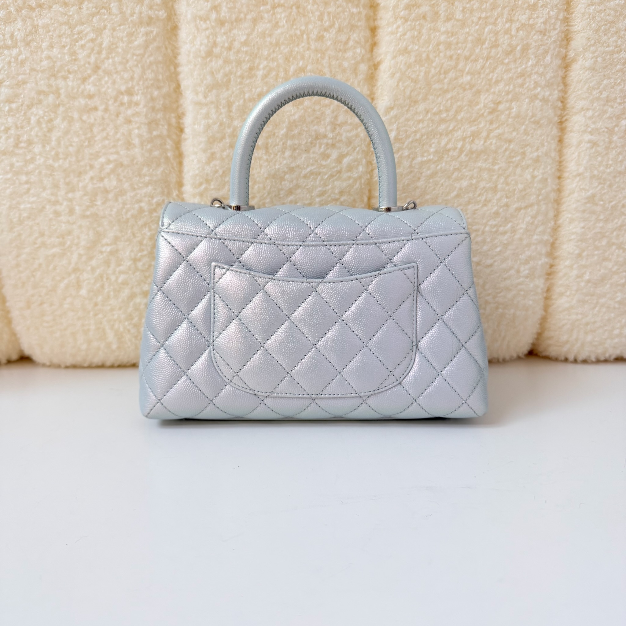 Chanel Coco Handle Flap Bag-  Iridescent Light Blue / SHW