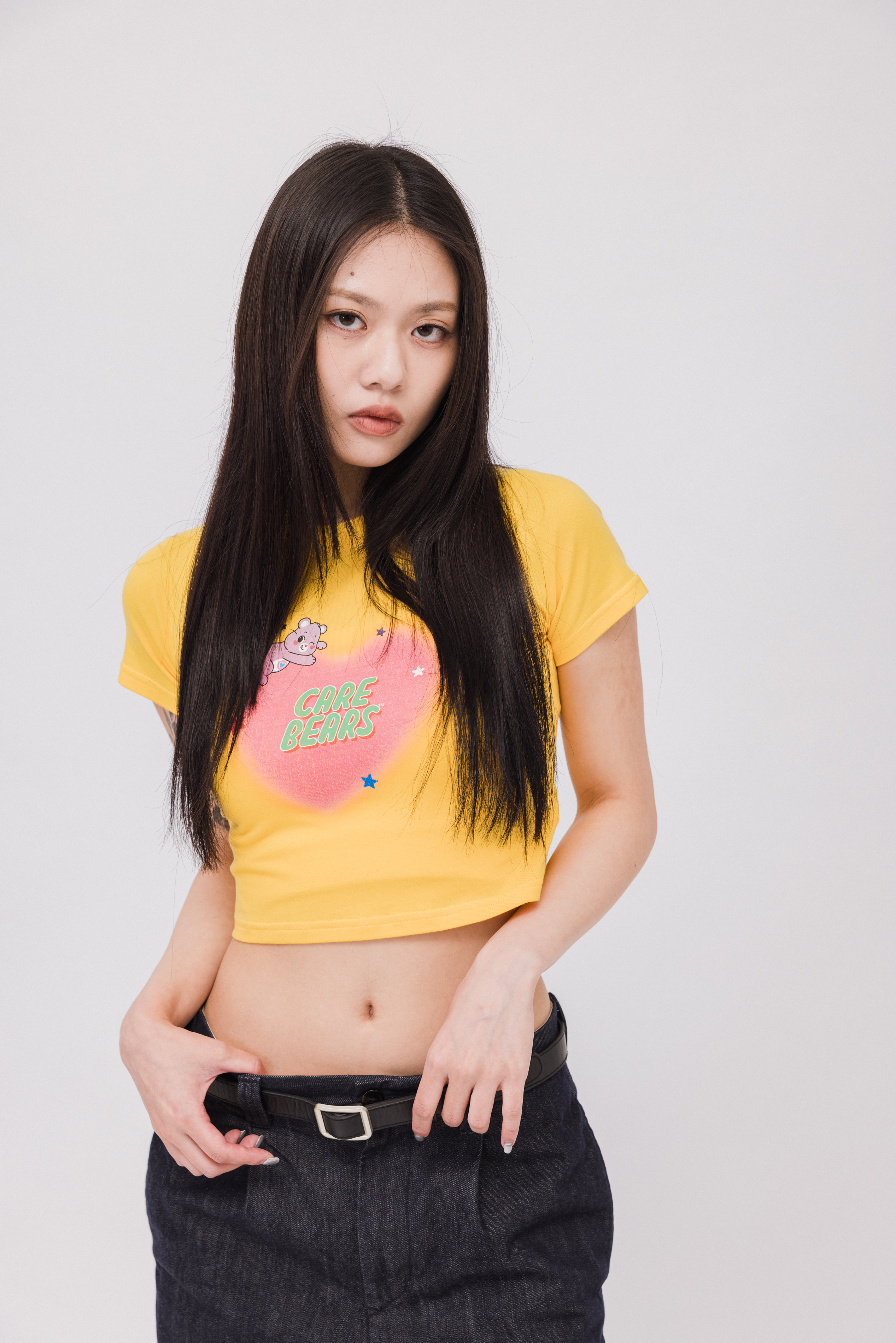 Care Bears彩虹熊 - 暈染愛心短版T