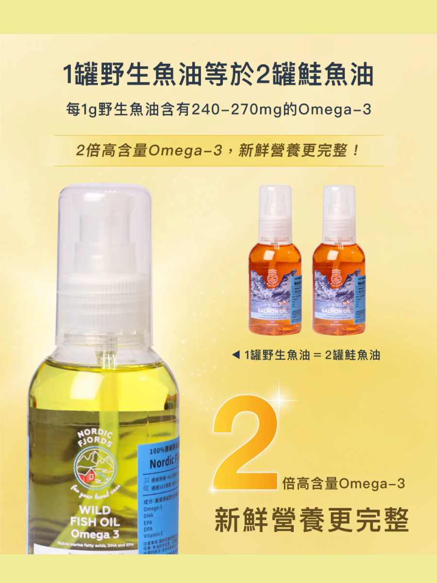 【Nordic Fjords 挪威灣】100%挪威原裝進口高階版野生魚油｜100ml