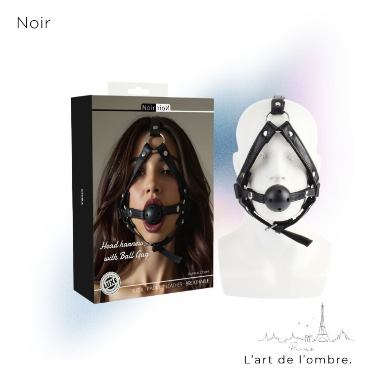 Noir 巴黎午夜 頭部束縛口球 sm口塞 sm口枷 sm口球 BDSM道具