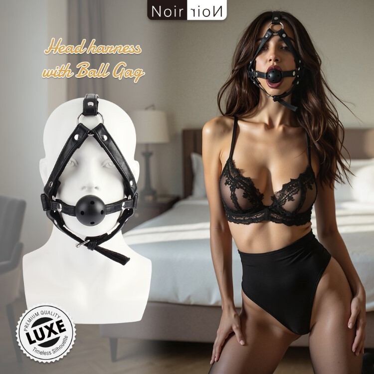 Noir 巴黎午夜 頭部束縛口球 sm口塞 sm口枷 sm口球 BDSM道具